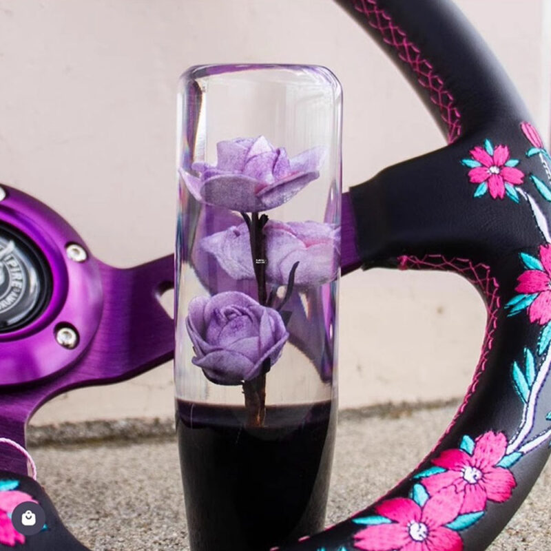 Purple Crystal Rose Gear Knob JDM