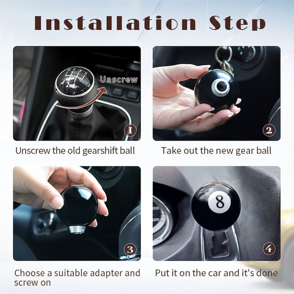 Black 8 Ball Gear Knob Installation