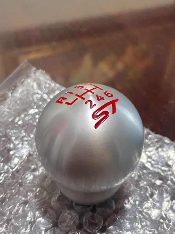 custom aluminum focus st shift knob red pattern