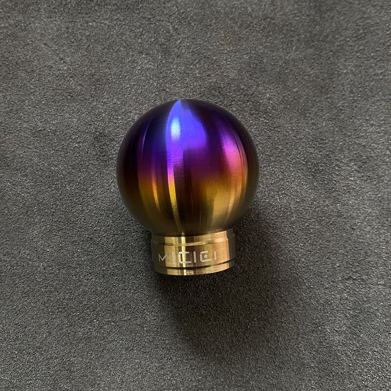 Burnt blue titanium shift knob