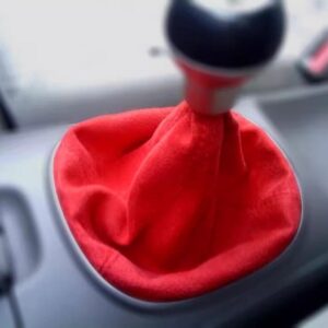 Modified red Alcantara shift Boot