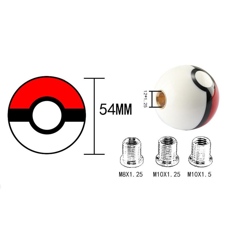 Pokemon Ball Shift Knob Size