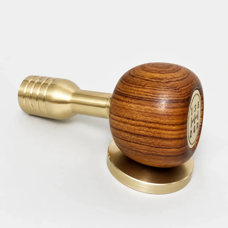 Natural wood gear knob with brass base for Suzuki